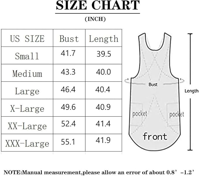 WROLEM Women's Practical Cross Back Pinafore Apron with Large Pockets Home Kitchen,Restaurant,Coffee House,Cooking,Gardening