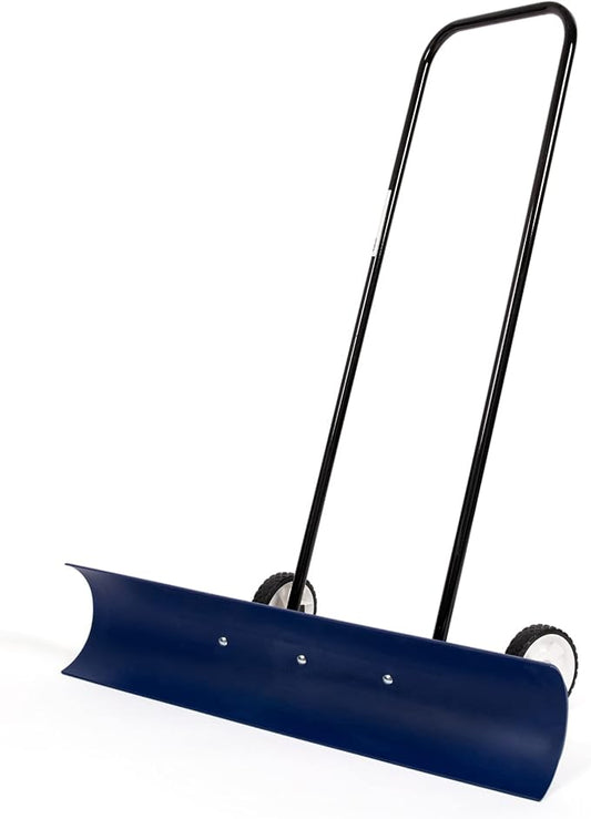 30SNC 36-inch Bi-Directional Wheeled Snow Shovel Pusher and Barn Shovel, 7.5" x 36 ", Blue
