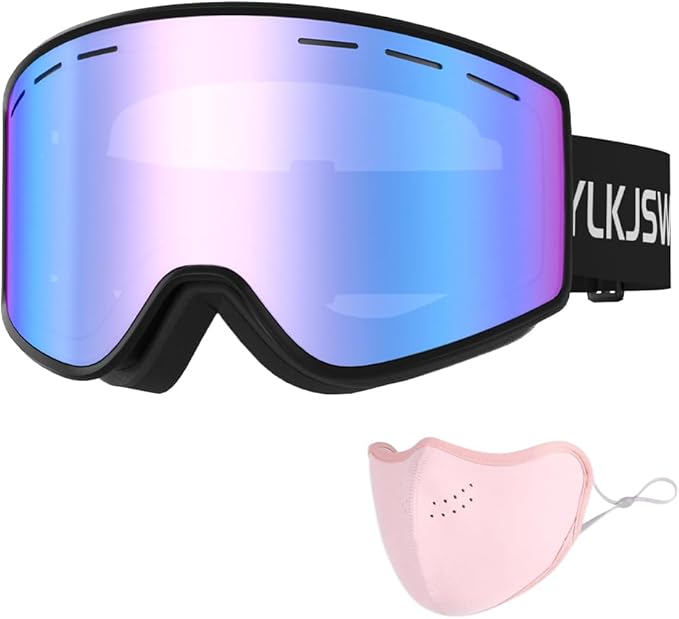 Ski Goggles for Men Women, OTG Snow Goggles, UV Protection Snowboard Goggles for Adult & Youth, Snowmobile, Sledding