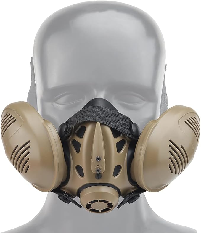 Protective Tactical Respirator Mask FAST Helmet Half Face Gas Mask for Military Paintball Airsoft Hunting