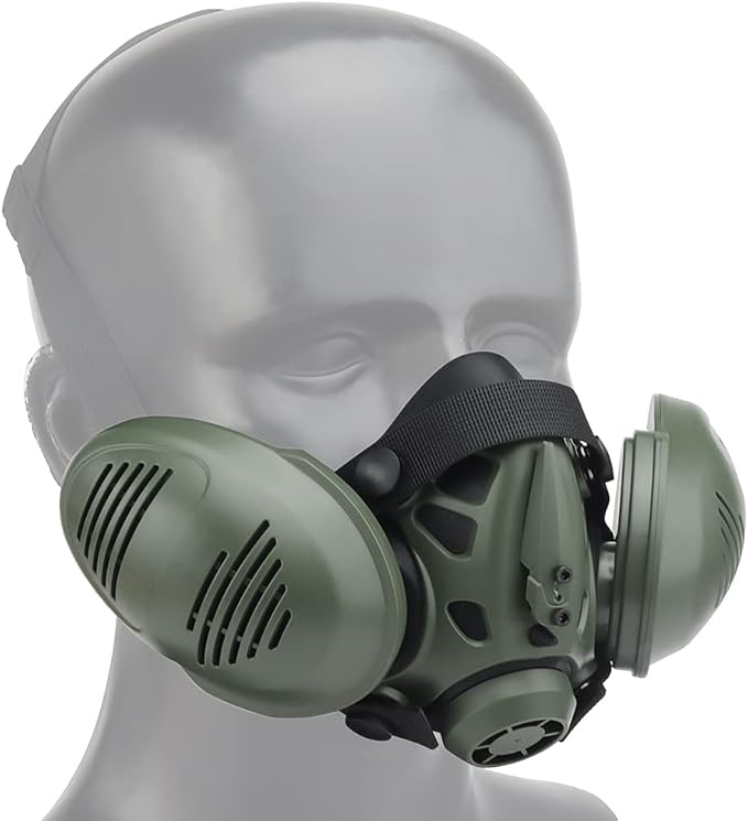 Protective Tactical Respirator Mask FAST Helmet Half Face Gas Mask for Military Paintball Airsoft Hunting