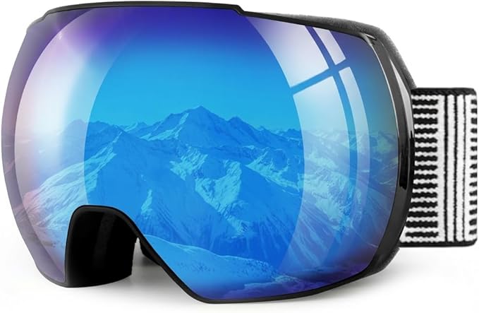 OULAIQI OTG Ski Goggles UV400 Anti-Fog Snowboard Glasses for Men Women Youth- Perfect for Skiing, Snowboarding,Winter Sports