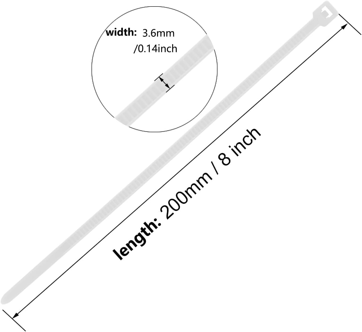 8 Inch Army Green Zip Tie 1000 PCS, 40 Lbs - Small to Medium Zip Tie, Nylon PA66 UV Resistant Cable Tie Heavy Duty for Indoor and Outdoor Use - Ideal for bundling and securing objects