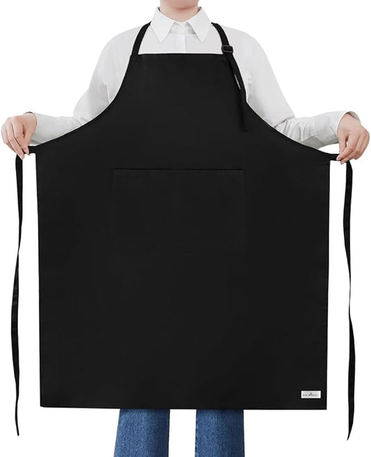 ROTANET Extra Large Apron for Men Adjustable Bib Aprons with 2 Pockets Cooking Kitchen Women Chef Water & Oil Resistant