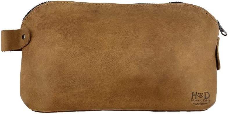 Hide & Drink, Large Rustic All Purpose Utility Bag for Cords & Chargers, Travel Bag, Multi-Purpose Bag, Full Grain Leather