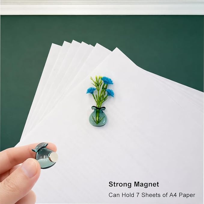 10pack Cute Mini Vase Magnets for Fridge, Tiny Magnetic Glass Vases Refrigerator Accessories, Real Flowers Pot Magnet, Funny Aesthetic Plant Pot Locker Office Kitchen Decoration, Small Magnet Bud