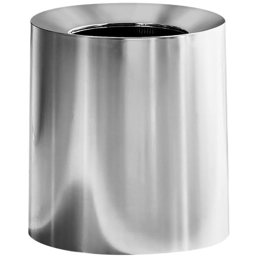 Modern Polished Stainless Steel Design Garbage Can - 12L I 3.2-Gallon Spill-Proof Trash Basket - Indoor Outdoor Waste Bin w/Removable Trash Bin Liner with Wide Rim