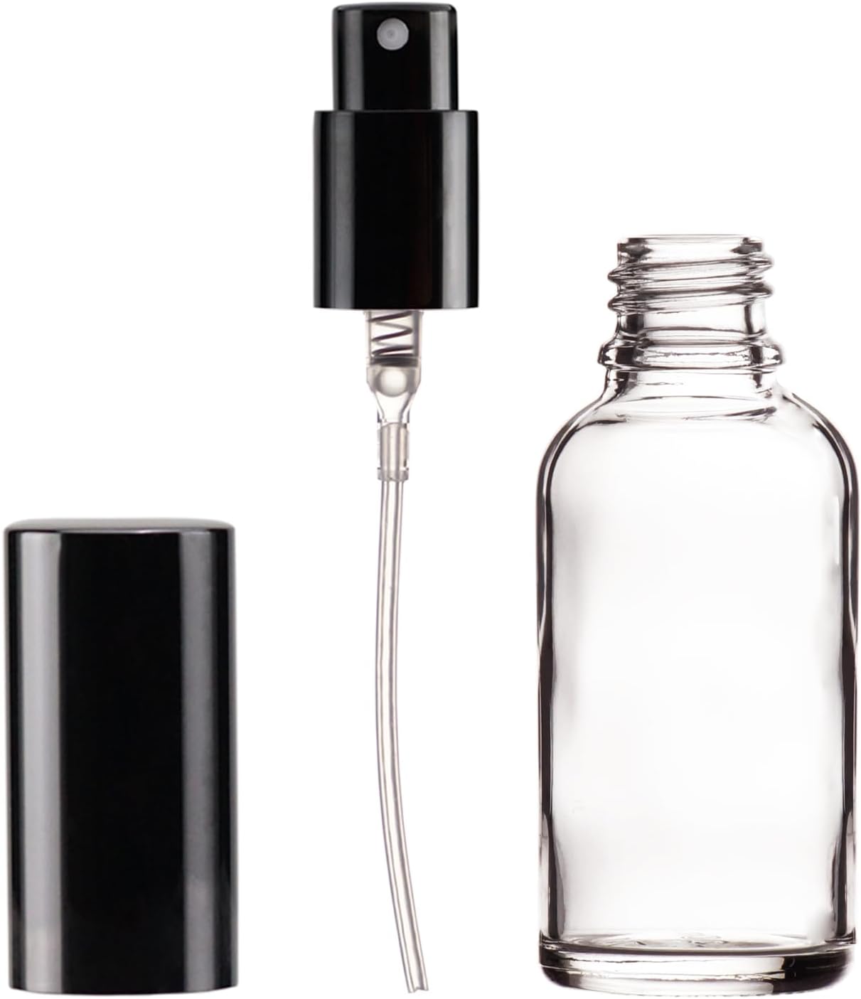 YIZHAO Clear Glass Spray Bottles 1oz, with Small Fine Mist Spray, Metal Cap, Refillable for Essential Oil,Travel,Cleaning,Perfume,Aromatherapy,Makeup – 24 Pcs