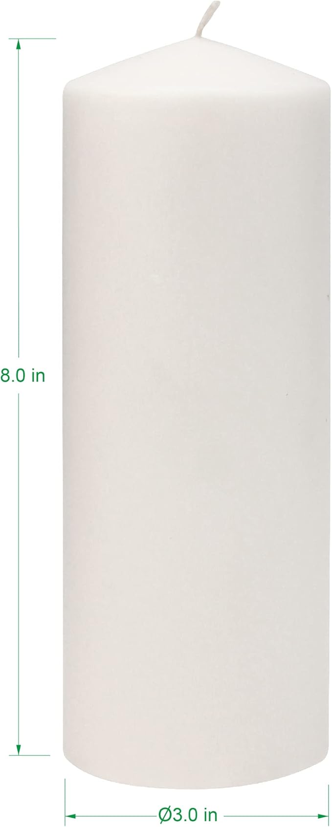 Stonebriar Unscented White Tall Pillar Candles, 80 Hour Burning Candle Pillars, Perfect for Decor, Weddings, Emergencies 3" X 8", 6 count