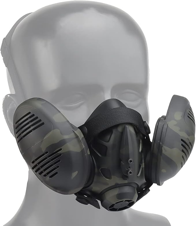 Protective Tactical Respirator Mask FAST Helmet Half Face Gas Mask for Military Paintball Airsoft Hunting