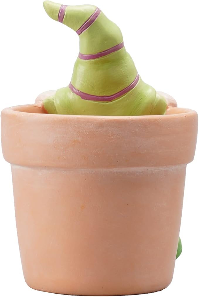 Newman House Studio Flower-Pot Spring-Gnomes Easter Decorations Cactus-Succulents - Unique Garden Pots Easter Decorative Green Planter with Drainage Hole for Home Farmhouse Decor 3 x 3.25 x 4.5 inch