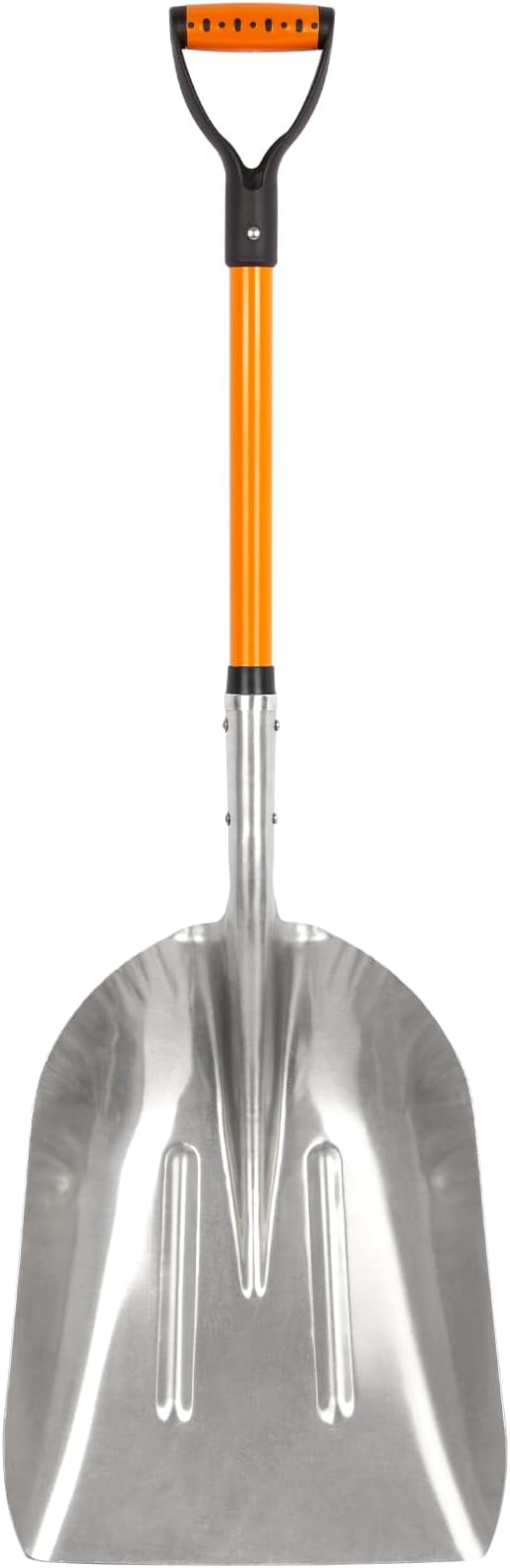 VNIMTI Aluminum Snow Shovel with D Handle Metal Snow Shovel for Driveway 45Inches 3.7 Pounds Transfer Shovel Shovel for Gardening, Orange
