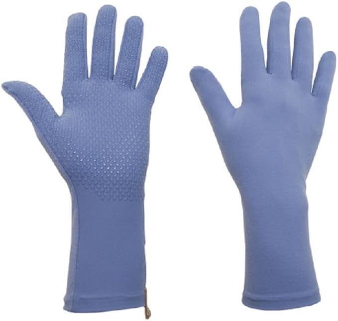 Foxgloves Grip Gardening Gloves – Over the wrist protection with silicone grip ovals on palm (Periwinkle Blue, Medium (Pack of 1))