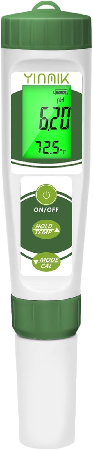 YINMIK pH EC Meter for Water Hydroponics, PPM Meter for Nutrients, Measure pH PPM Conductivity Temperature of Hydroponic Garden Water and Nutrient Solution, EC pH TDS Meter for Water, Aquarium, Pool