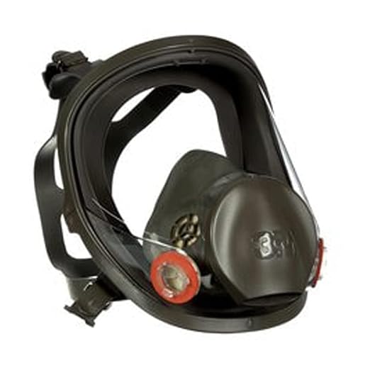 3M Safety 142-6800 Safety Reusable Full Face Mask Respirator, Grey, Medium