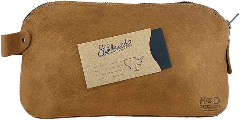 Hide & Drink, Large Rustic All Purpose Utility Bag for Cords & Chargers, Travel Bag, Multi-Purpose Bag, Full Grain Leather