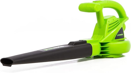 Greenworks 7 Amp 160 MPH/150 CFM Single Speed Electric Blower, 24012, green