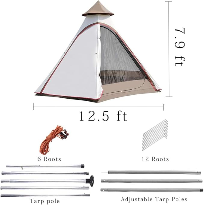 12'x10'x8'Dome Camping Tent 5-6 Person 4 Season Double Layers Waterproof Anti-UV Windproof Tents Family Outdoor Camping Tent | Double Layers, Waterproof, Anti-UV, Windproof, Family, Outdoor