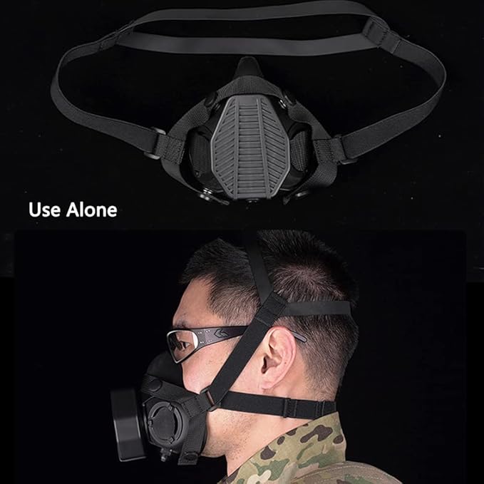 Tactical SOTR Half Face Mask Built-in Microphone Communication Replaceable Filter Antidust Mask for Airsoft Wargame