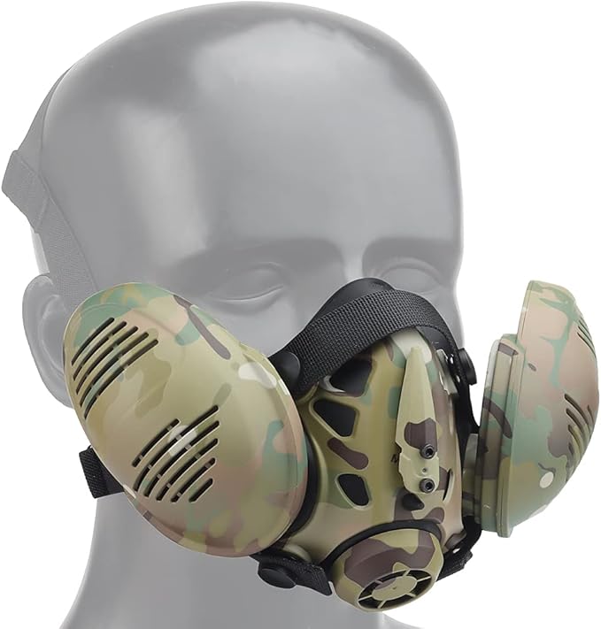 Protective Tactical Respirator Mask FAST Helmet Half Face Gas Mask for Military Paintball Airsoft Hunting