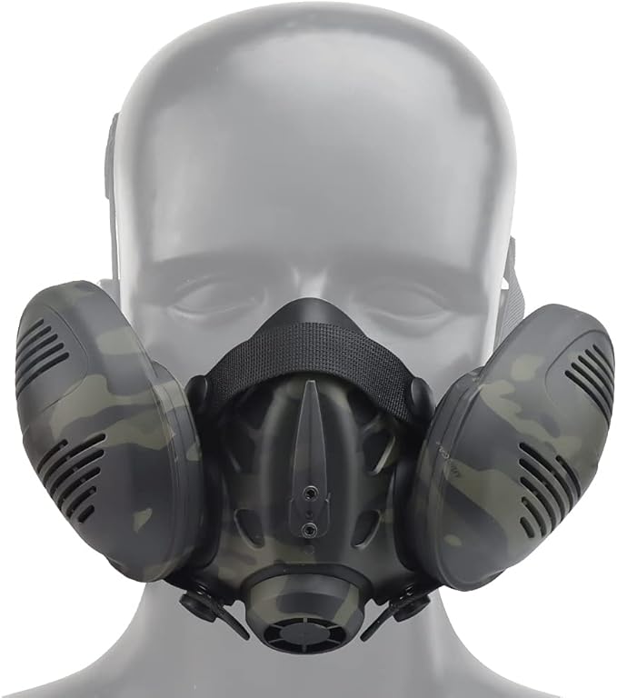 Protective Tactical Respirator Mask FAST Helmet Half Face Gas Mask for Military Paintball Airsoft Hunting