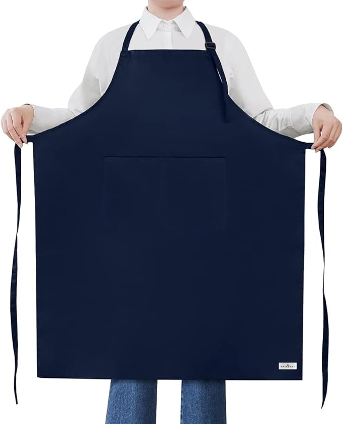 ROTANET Extra Large Apron for Men Adjustable Bib Aprons with 2 Pockets Cooking Kitchen Women Chef Water & Oil Resistant