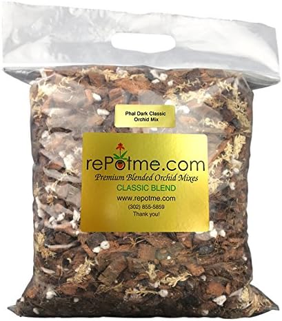 rePotme Orchid Potting Mix, Phalaenopsis Dark Classic Orchid Mix (Junior Bag) - Hand Blended in The USA