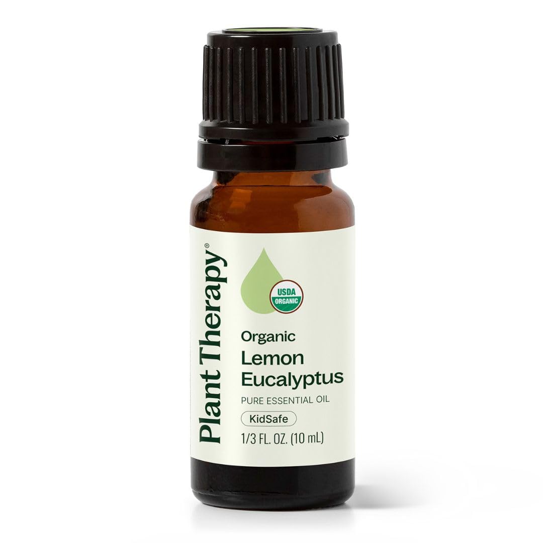 Plant Therapy Organic Lemon Eucalyptus Essential Oil 100% Pure, USDA Certified Organic, Undiluted, Natural Aromatherapy, Therapeutic Grade 10 mL (1/3 oz)