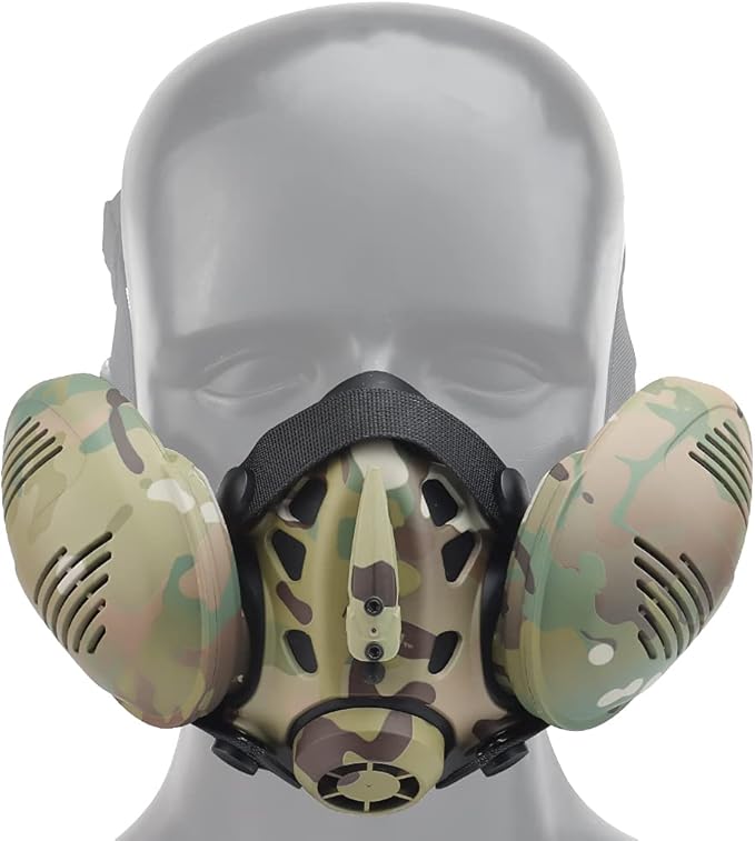 Protective Tactical Respirator Mask FAST Helmet Half Face Gas Mask for Military Paintball Airsoft Hunting