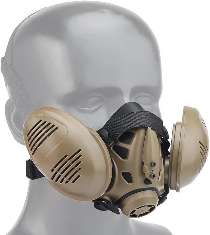 Protective Tactical Respirator Mask FAST Helmet Half Face Gas Mask for Military Paintball Airsoft Hunting