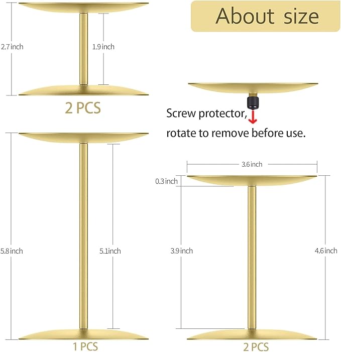 smtyle Christmas Gold Candle Holders for Pillar Candles Table Centerpieces Indoor Decoration Set of 5 Mantel Setting Dinner Party Wedding Event Elegant Gift