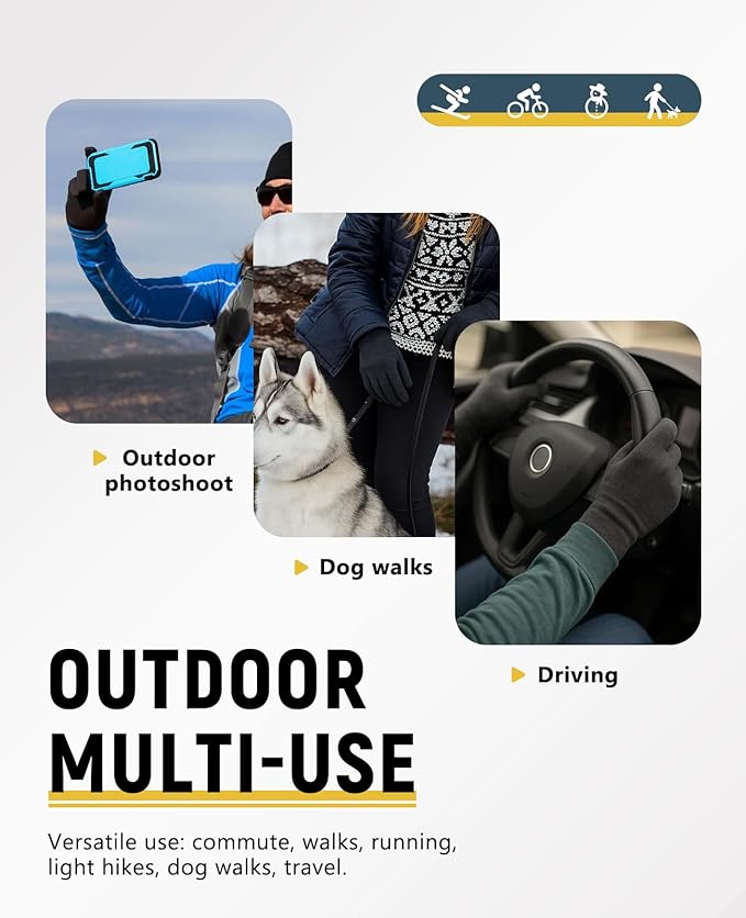 Merino Protect 100% Merino Wool Gloves For Kids Men Women Touch screen Thermal Glove Liners Ski Cold Weather