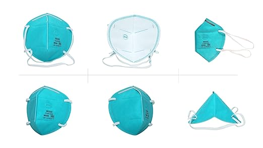 BYD Green Particulate Respirator Model DE2322 (Approval Number TC-84A-9315) 100 Pack (5-Box) w. Individually Wrapped,Breathable Disposable Foldable Safety Mask w. Head Strap & Nose Wire for Tight Fit