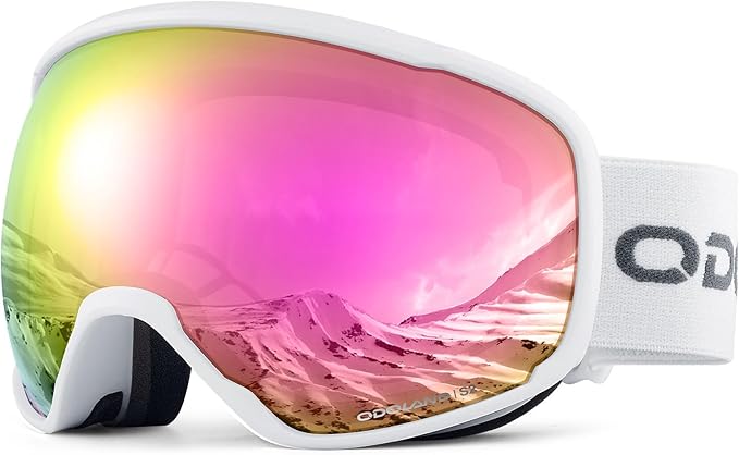 Odoland Snow Ski Goggles S2 Double Lens Anti-Fog OTG Windproof UV400 Eyewear for Men, Women and Youth-Skiing Snowboarding