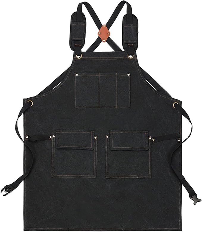 DILLMAN Woodworking Apron for Men Shop Apron Thick Canvas Work Apron with Tool Pockets
