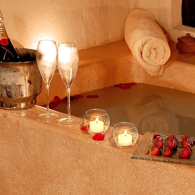 Volens Clear Votive Candle Holders Set of 12, Glass Tealight Candle Holder Bulk for Wedding Decor and Home Decor