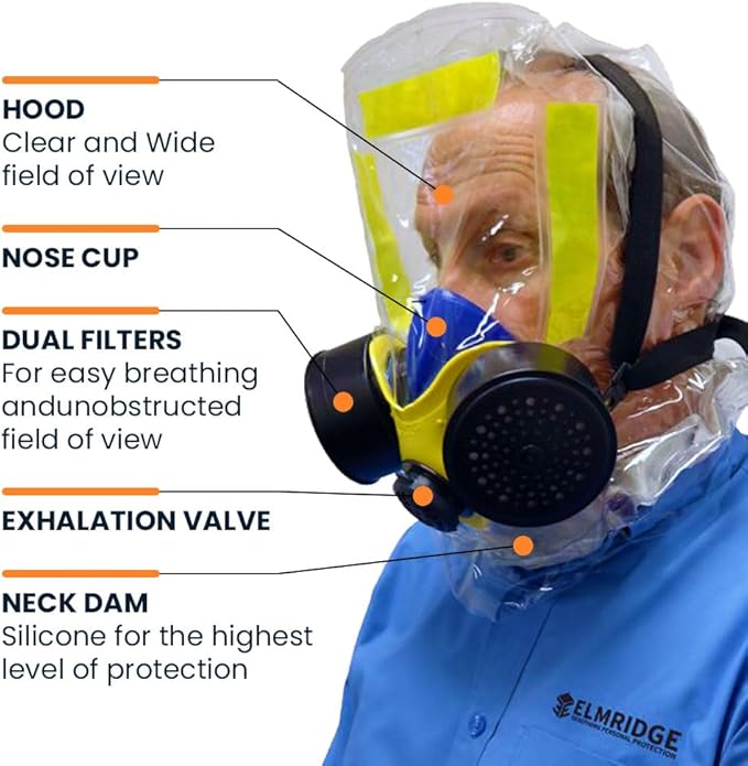 iEvac the only American Certified Smoke/Fire Hood/Smoke Mask. Escape Mask/Emergency Escape/Fire Gas Respirator