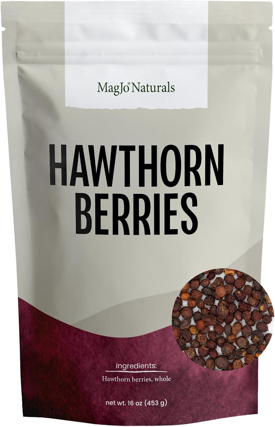 MagJo Naturals Hawthorn Berries, Whole Dried, 16 oz (1 lb)
