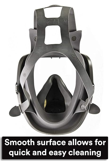 3M Safety 142-6800 Safety Reusable Full Face Mask Respirator, Grey, Medium