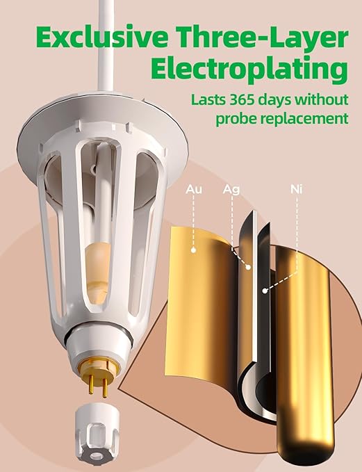 LetPot EC & Temperature Meter with APP and Water Pump Multi-Layer Electroplated Probe, Water Shortage Reminder, Conductivity Meter for Hydroponic System and Indoor Plant Grow (with Pump)
