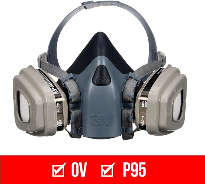 3M Professional Half Mask Organic Vapor, P95 Respirator with Cool Flow Valve, Reusable Respirator, Large