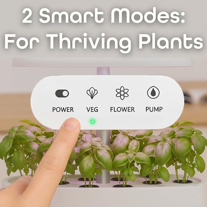 Nouri 12 Pod APP Smart Garden for Home Cooks with Heirloom Basil | Hydroponics Growing System Kit | LED Grow Lights | Indoor Gardening System | Herb Garden Planter Indoor Kit | Gifts for Women & Men