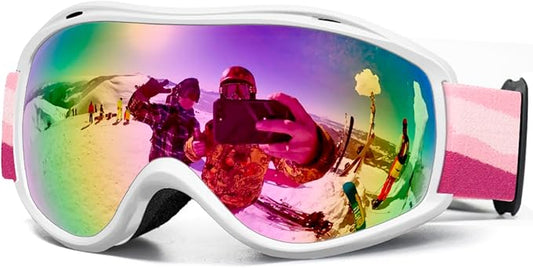 AVV Ski Goggles UV Protection, Anti-Fog Snowboard Snow Goggles OTG for Men Women Adults & Youths