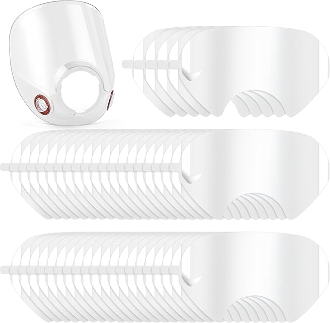 1 Pcs Replacement Parts Lens Compatible with 6000 Series Full Face Respirator and 50 Pcs Peel off Lens Cover Compatible with 6000, 6700, 6800, 6900 Series Full Face Cover, Tool Parts
