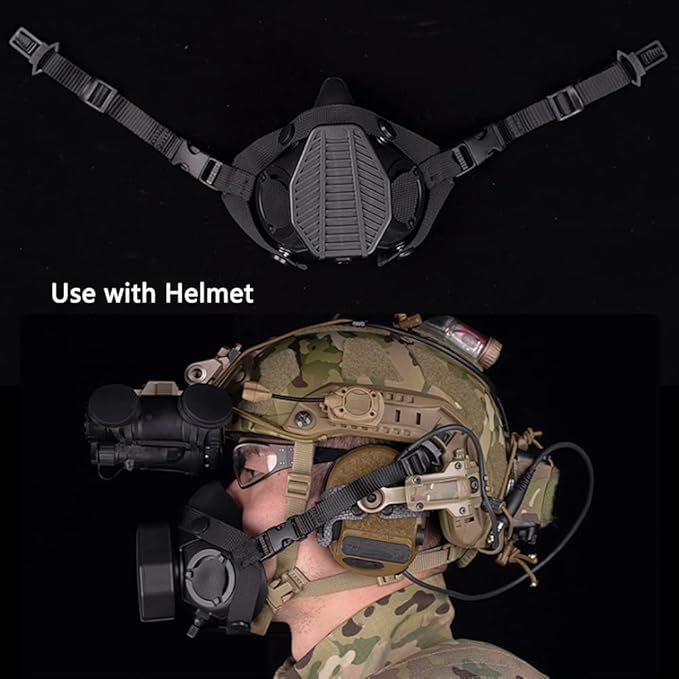 Tactical SOTR Half Face Mask Built-in Microphone Communication Replaceable Filter Antidust Mask for Airsoft Wargame