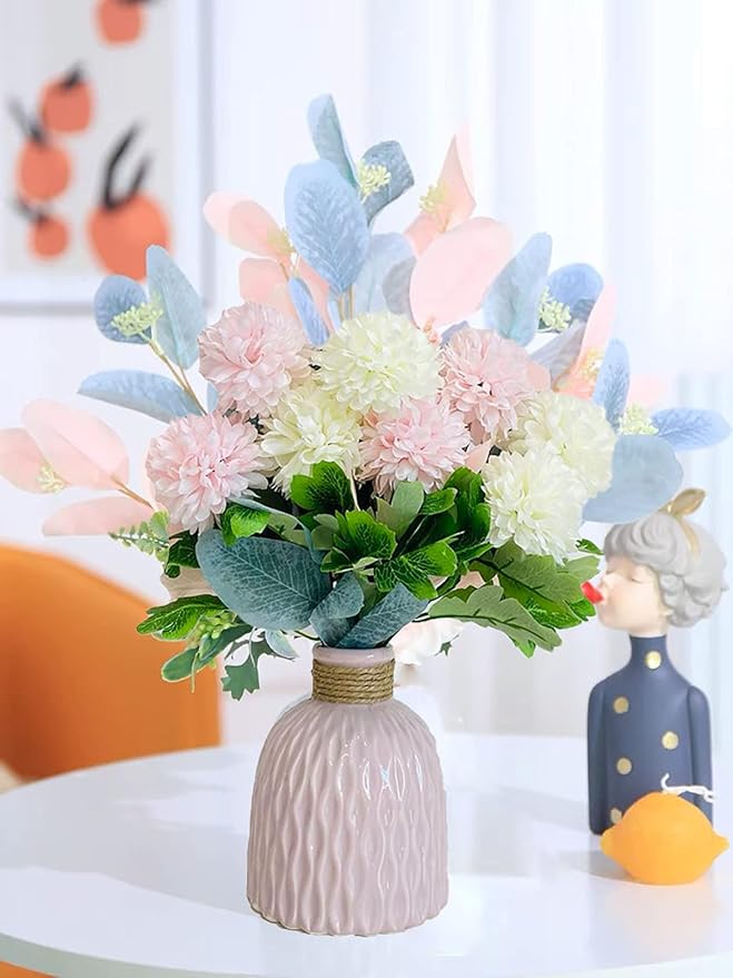 Artificial Flowers with Vase Flower Arrangements for Home Decoration