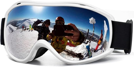 AVV Ski Goggles UV Protection, Anti-Fog Snowboard Snow Goggles OTG for Men Women Adults & Youths