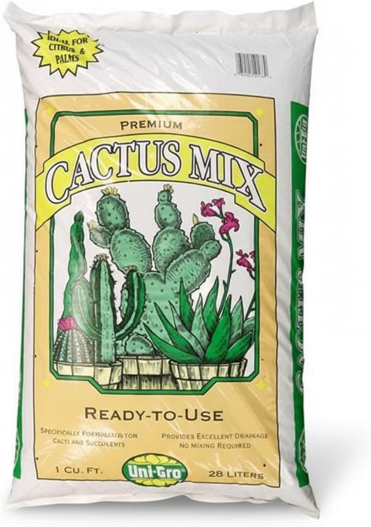 Uni-GRO® Premium Cactus Mix – 1 cu ft Bag 25 quarts | Well-Draining Soil for Succulents, Aloe, Jade & Desert Plants | Organic, Ready-to-Use Potting Mix