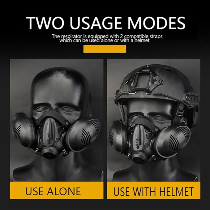Protective Tactical Respirator Mask FAST Helmet Half Face Gas Mask for Military Paintball Airsoft Hunting