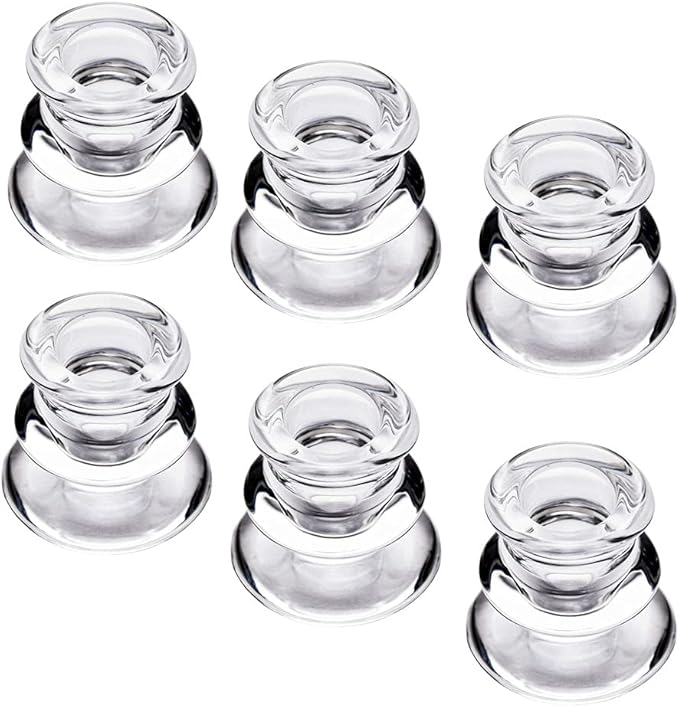 Clear Glass Candlestick Holders, Set of 6 Taper Candle Holders for Wedding, Decoration and Dinning